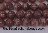 CBQ602 15.5 inches 8mm round natural strawberry quartz beads