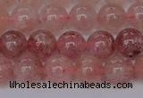 CBQ613 15.5 inches 10mm round natural strawberry quartz beads