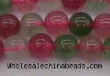 CBQ658 15.5 inches 10mm round mixed strawberry quartz beads