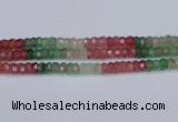 CBQ676 15.5 inches 5*9mm faceted rondelle mixed strawberry quartz beads