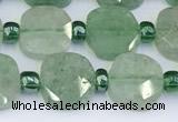 CBQ755 15.5 inches 10*10mm faceted square green strawberry quartz beads