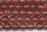 CBQ770 15 inches 4mm round strawberry quartz beads