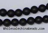 CBS03 15.5 inches 8mm round black stone beads wholesale