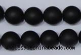 CBS06 15.5 inches 14mm round black stone beads wholesale