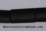 CBS16 15.5 inches 18*30mm rectangle black stone beads wholesale