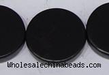 CBS20 15.5 inches 30mm coin black stone beads wholesale