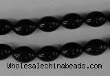 CBS201 15.5 inches 8*12mm rice blackstone beads wholesale