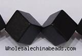 CBS25 15.5 inches 15*15mm cube black stone beads wholesale