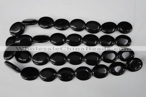 CBS253 15.5 inches 20*25mm oval blackstone beads wholesale