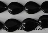 CBS265 15.5 inches 13*18mm flat teardrop blackstone beads wholesale