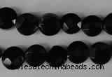 CBS292 15.5 inches 10mm faceted coin blackstone beads wholesale