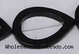 CBS30 15.5 inches 30*40mm teardrop black stone beads wholesale