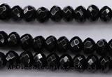 CBS508 15.5 inches 4*6mm faceted rondelle A grade black spinel beads