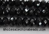 CBS515 15.5 inches 5*7mm faceted rondelle AA grade black spinel beads