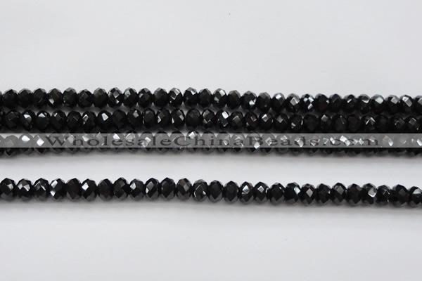 CBS515 15.5 inches 5*7mm faceted rondelle AA grade black spinel beads