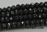 CBS532 15.5 inches 3*5mm faceted rondelle black spinel beads