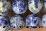 CBS605 15.5 inches 14mm round blue spot stone beads wholesale