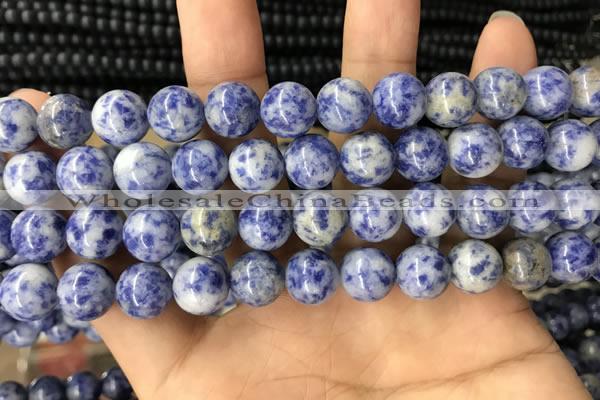 CBS605 15.5 inches 14mm round blue spot stone beads wholesale