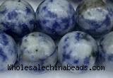 CBS615 15 inches 10mm round blue spot stone beads, 2mm hole