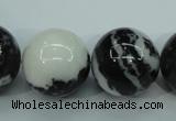 CBW108 15.5 inches 20mm round black & white jasper beads