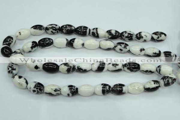 CBW120 15.5 inches 13*18mm rice black & white jasper beads