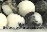 CBW182 15 inches 10mm faceted round black & white jasper beads