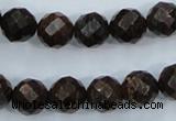 CBZ106 15.5 inches 12mm faceted round bronzite gemstone beads