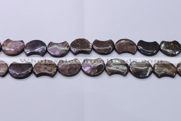 CBZ112 15.5 inches 20*24mm curved moon bronzite gemstone beads