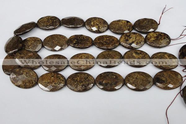 CBZ440 15.5 inches 22*30mm faceted oval bronzite gemstone beads