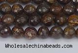 CBZ611 15.5 inches 6mm faceted round bronzite gemstone beads