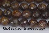 CBZ612 15.5 inches 8mm faceted round bronzite gemstone beads