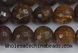 CBZ614 15.5 inches 12mm faceted round bronzite gemstone beads