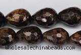 CBZ90 15.5 inches 15*20mm faceted teardrop bronzite gemstone beads