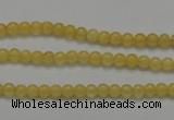 CCA02 15.5 inches 4mm round yellow calcite gemstone beads wholesale