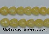 CCA11 15.5 inches 10*10mm heart yellow calcite gemstone beads