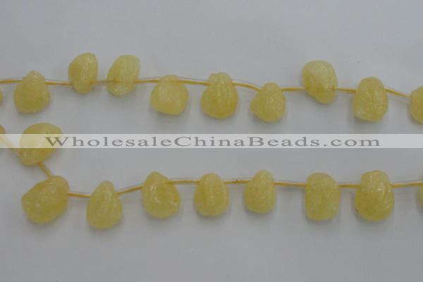 CCA33 Top-drilled 12*16mm nuggets calcite gemstone beads wholesale