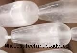 CCA375 15.5 inches 8*20mm teardrop white calcite gemstone beads