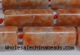 CCA466 15.5 inches 12*30mm tube orange calcite gemstone beads