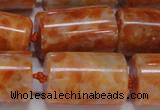 CCA467 15.5 inches 15*22mm tube orange calcite gemstone beads