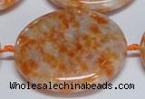 CCA480 15.5 inches 40mm flat round orange calcite gemstone beads