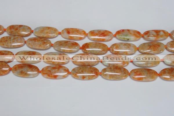 CCA485 15.5 inches 15*30mm oval orange calcite gemstone beads