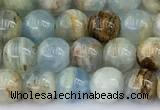 CCA545 15 inches 6.5mm - 7mm round blue calcite beads