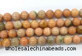 CCA554 15.5 inches 12mm round peach calcite gemstone beads