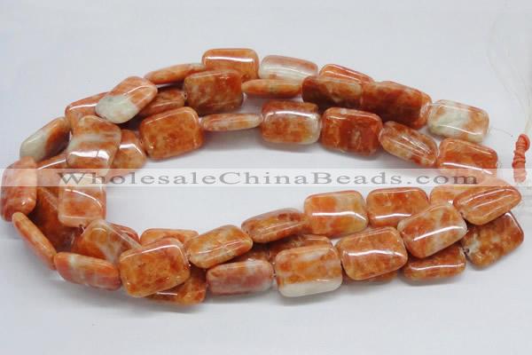 CCA59 15.5 inches 18*25mm rectangle orange calcite gemstone beads