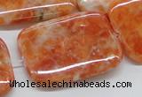 CCA61 15.5 inches 30*40mm rectangle orange calcite gemstone beads