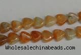 CCA68 15.5 inches 8*8mm triangle orange calcite gemstone beads