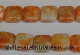 CCA72 15.5 inches 12*12mm square orange calcite gemstone beads