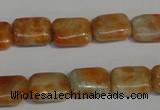 CCA75 15.5 inches 10*14mm rectangle orange calcite gemstone beads