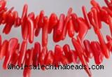 CCB02 15.5 inch 2*8mm irregular branch red coral beads Wholesale