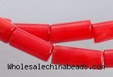 CCB05 15.5 inches 5*10mm column shape red coral beads Wholesale